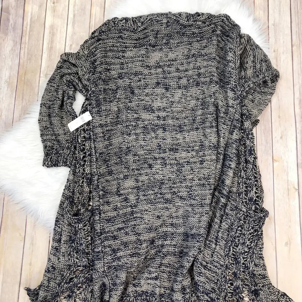 Anthropologie Women's Blue Akemi + Kim Alta Marled Long Sleeve Cardigan‎ New